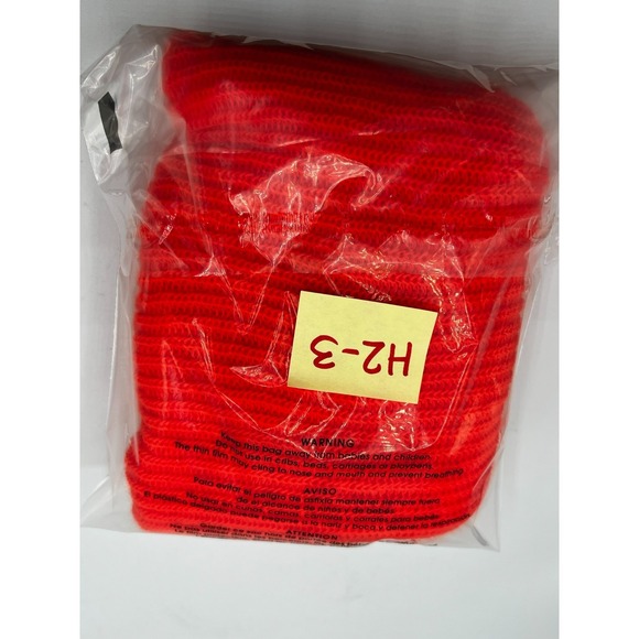 Vintage Made in the USA Knit Beannie BULK Logo Red Stretch Soft NEW OLD STOCK - Picture 11 of 11